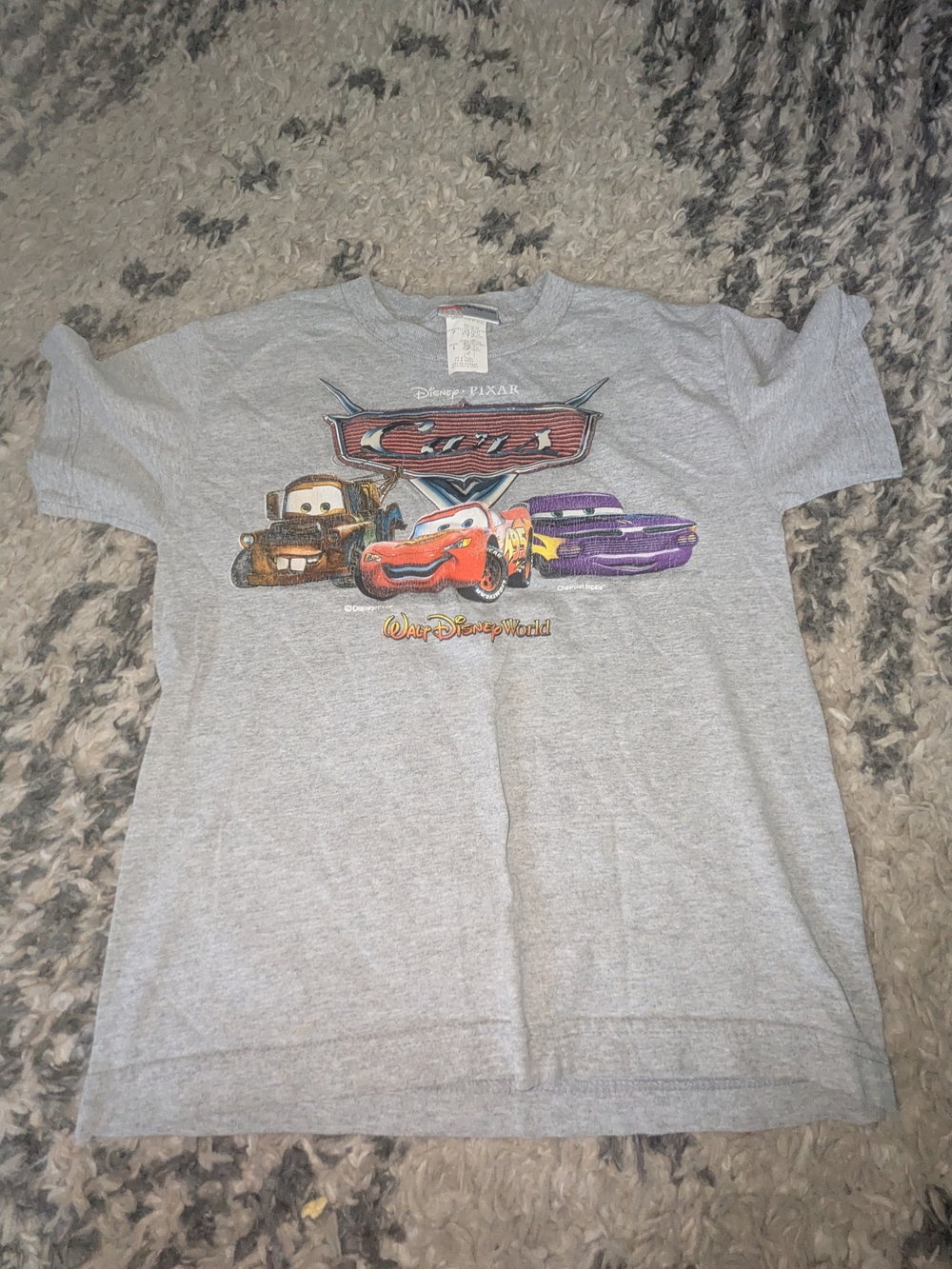 Grey Kids T-Shirt with Lightning McQueen